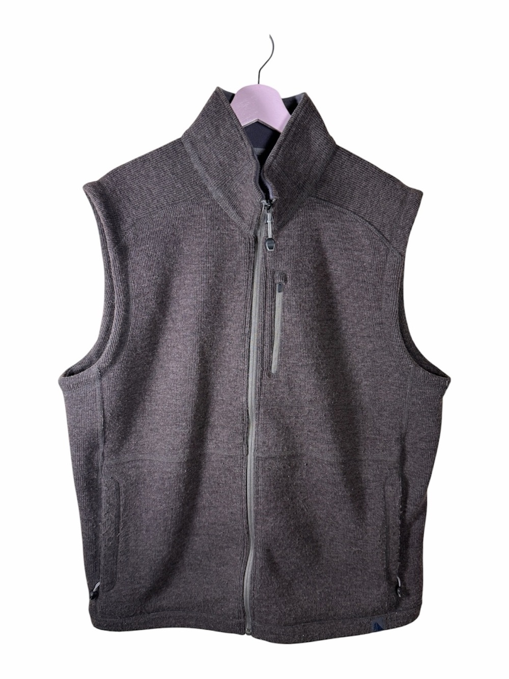 LL Bean Sweater Vest Fleece Liners Sleeveless Men XL Brown Full Zip